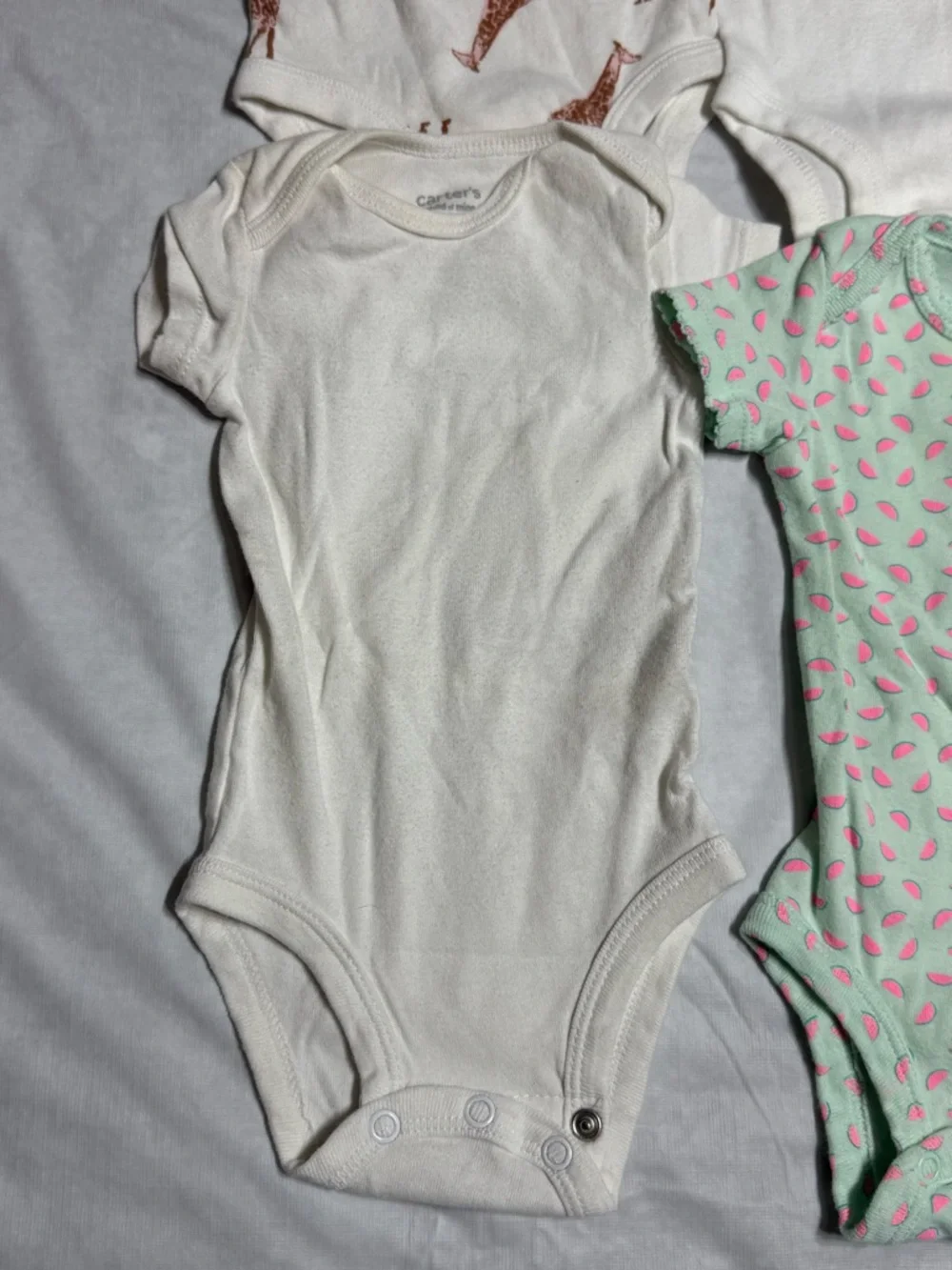 Carter's Baby Girl Short Sleeve Onesies Bodysuits Bundle Size 0-3 Months